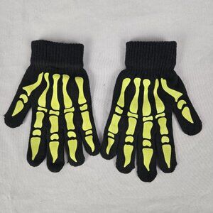Glow in the Dark Skeleton Gloves Fancy Dress Halloween Youth Costume Accessory